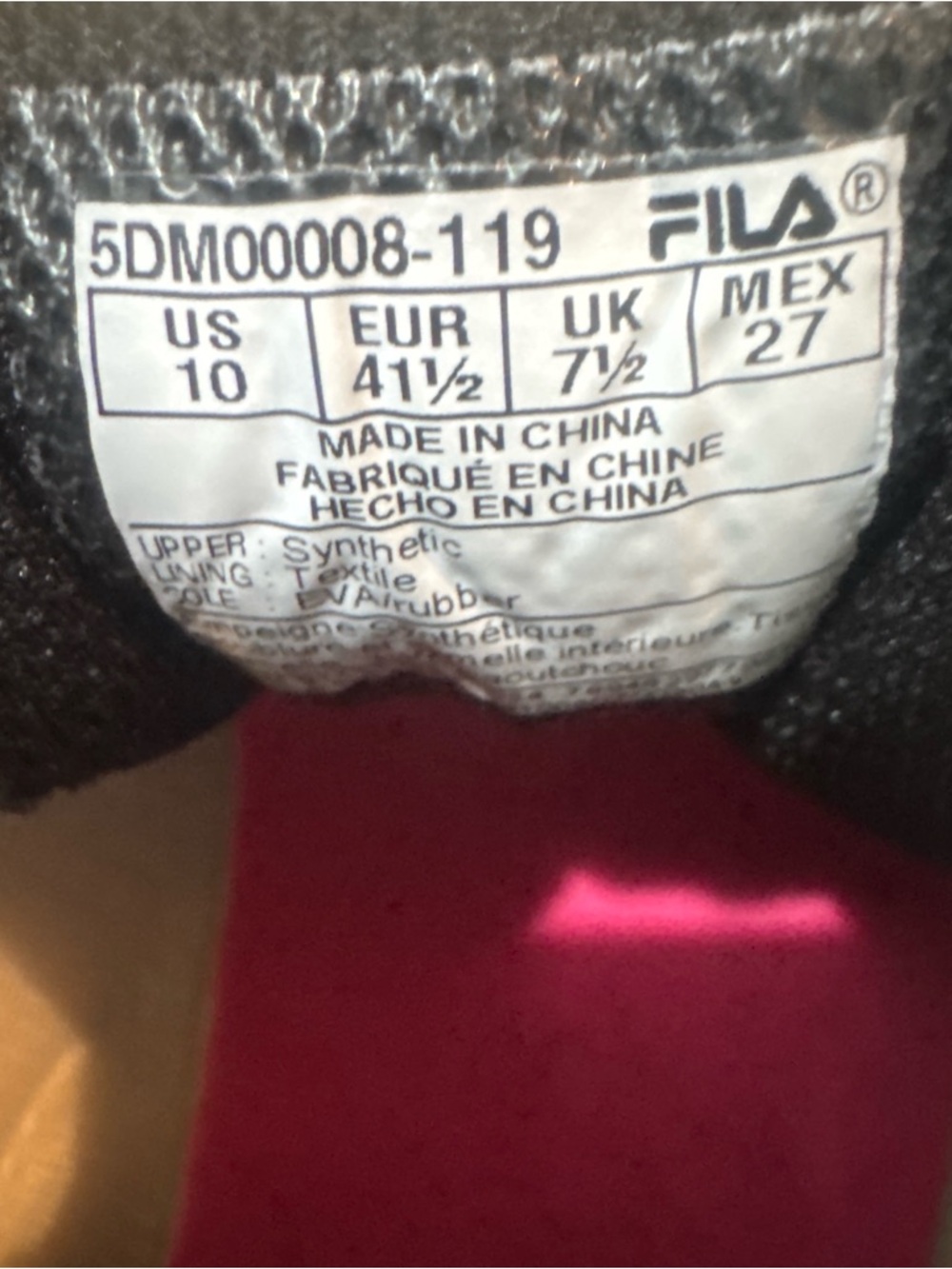 Fila White Athletic Sneakers with Pink Accents - Picture 4 of 6